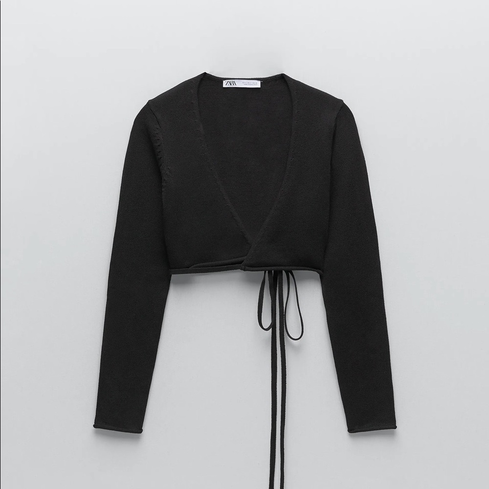 ZARA Knit Wrap Top